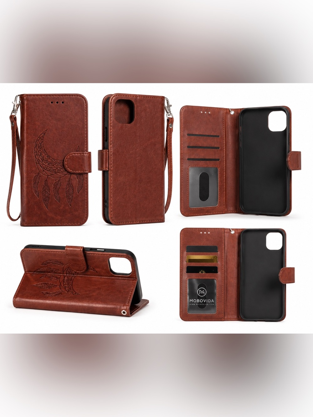 NWT Mobovida Wallet iPhone 6/7/8 Plus Case Flip Folio BOHO Dreamcatcher Festival
